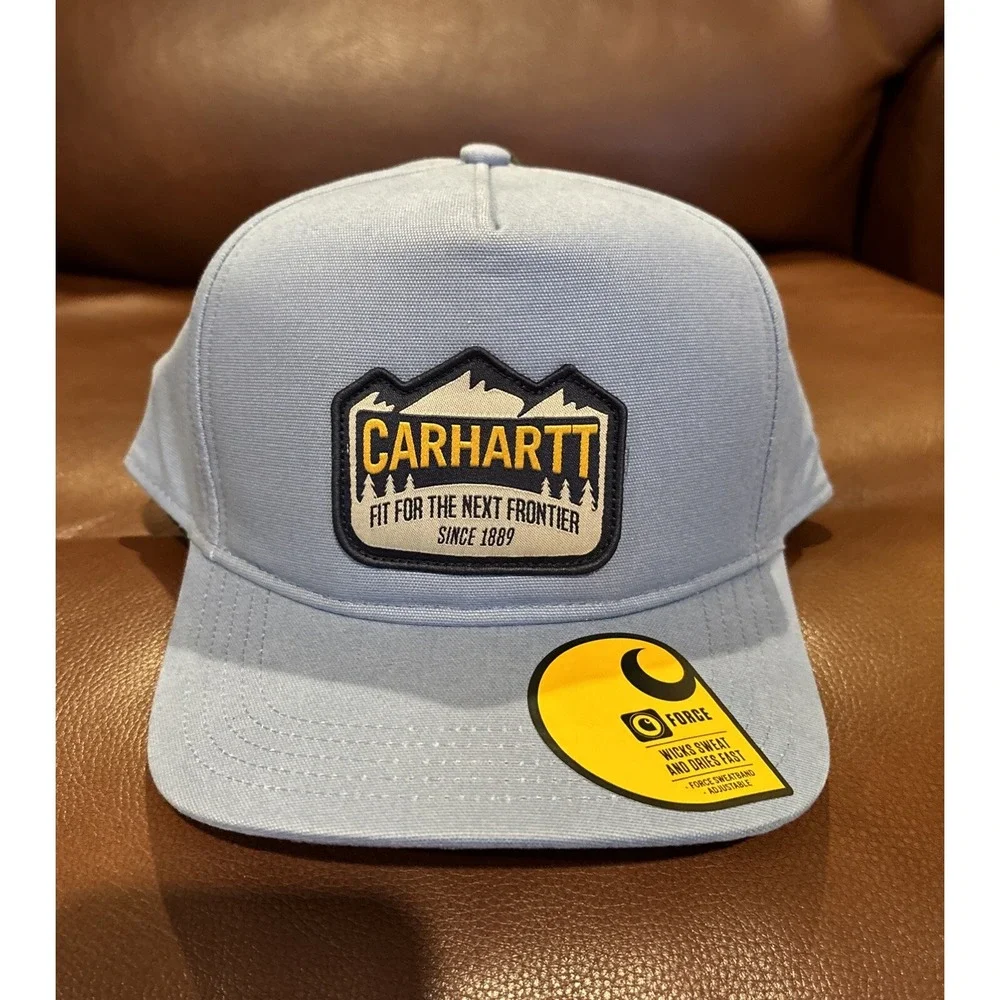 Carhartt Mountain Patch Snapback Cap Hat OS Model AH6318-M Blue NEW
